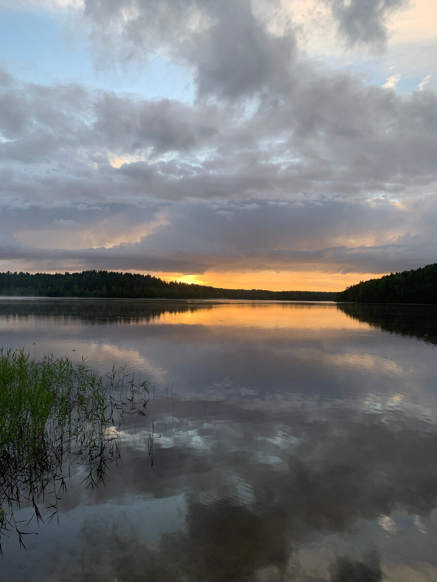 Закат на озере. Фото автора 