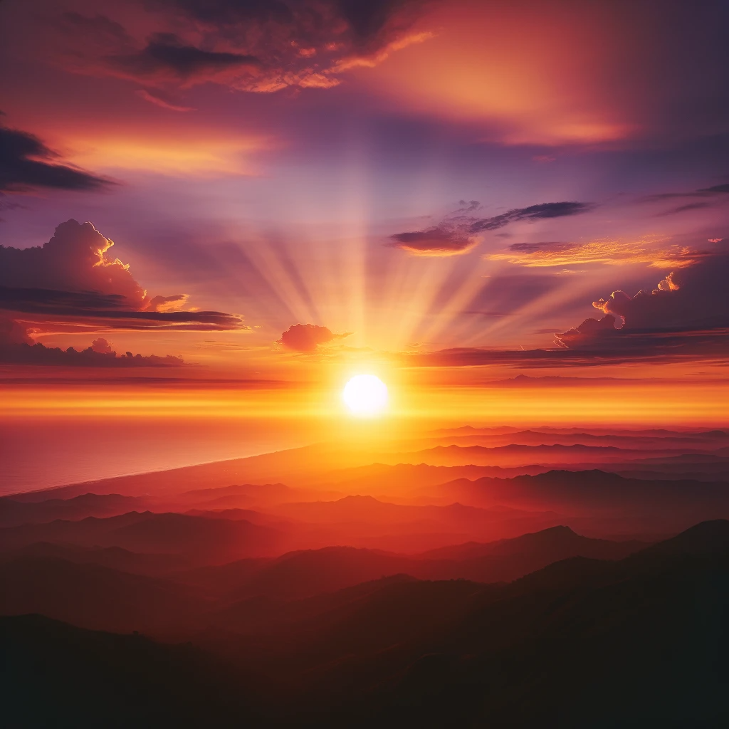  солнечный восход над горизонтом