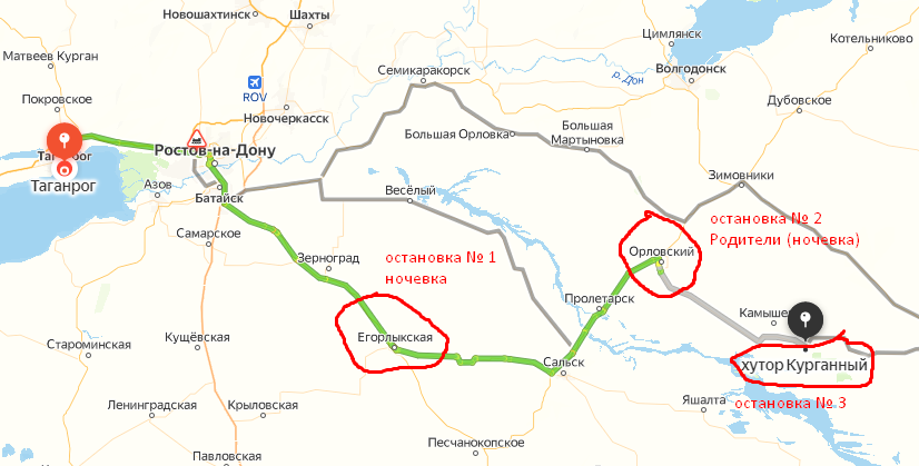 Схема моего маршрута на майские праздники