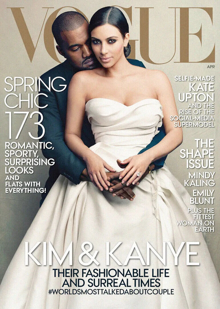     Канье Уэст и Ким Кардашьян на обложке Vogue US, 2014