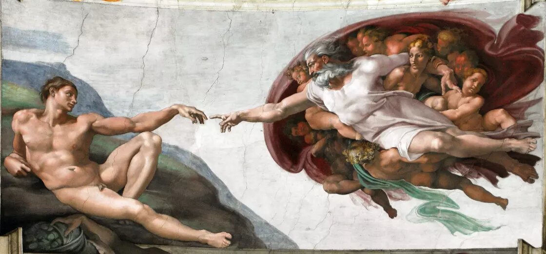 «Сотворение Адама» Микеланджело Буонарроти: Wikipedia/Sistine Chapel 