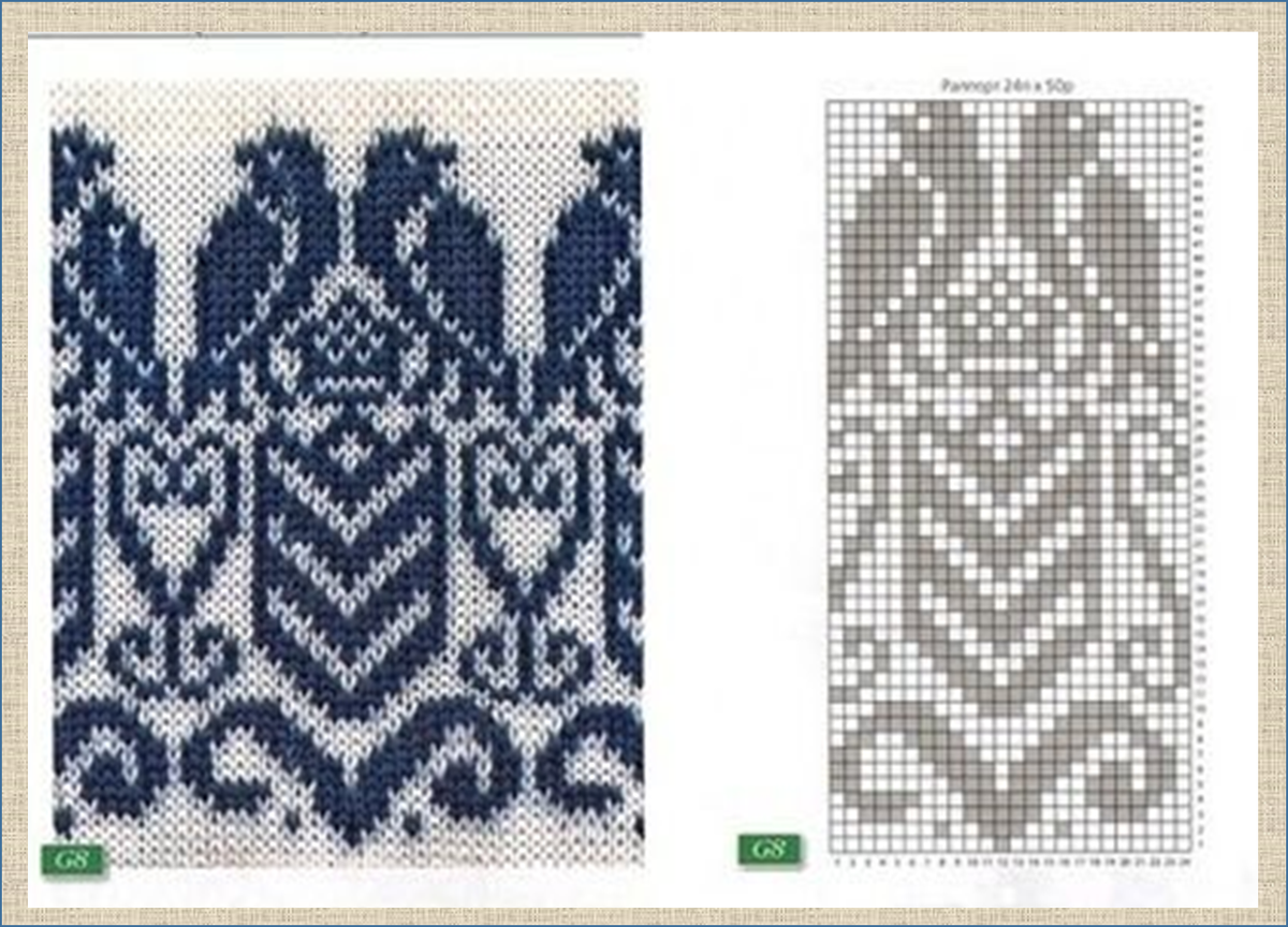 Схемы жаккардов цветы