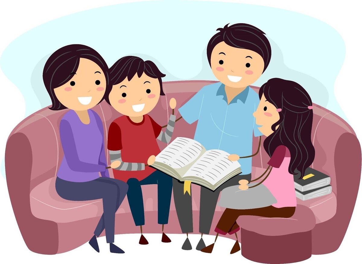 Dialogue family. Семейное чтение. Семья читает книгу. Общение в семье. Читаем книги всей семьей.