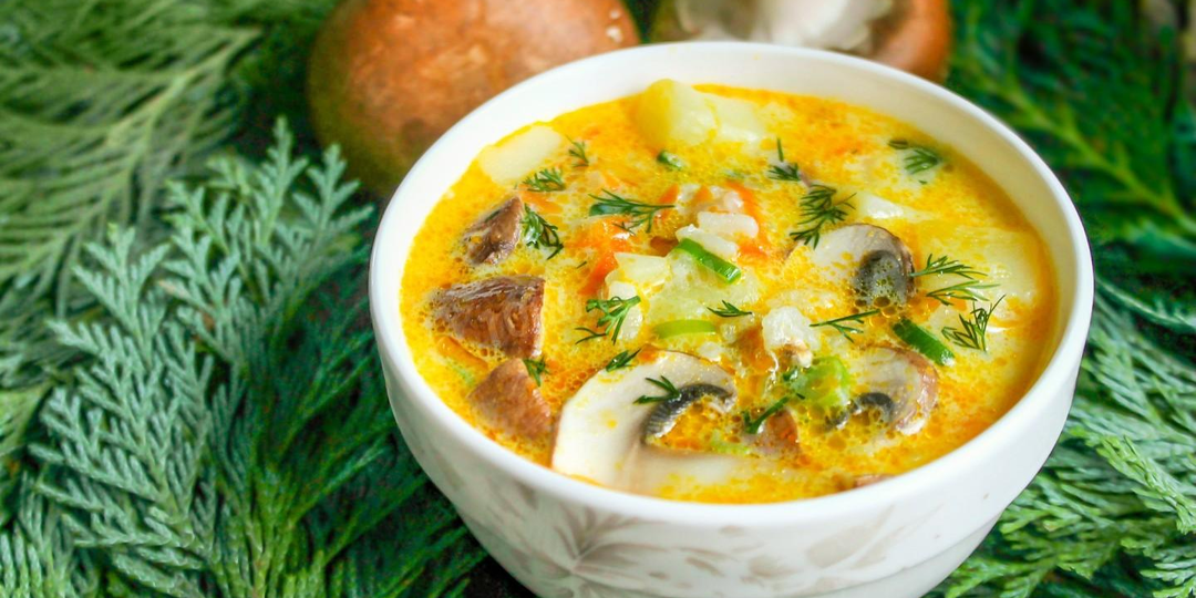 Сырный суп с шампиньонами