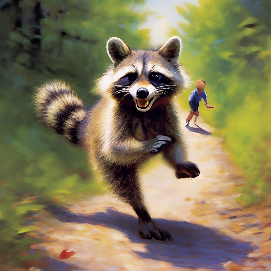 Запрос: я бегу за енотом, смешно