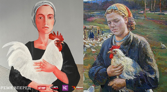 В коллаже использованы образы российского (слева) и советского художников. Разница, думаю, понятна...