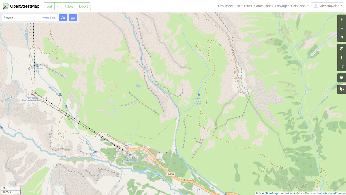 Главная страница openstreetmap и станадртное отображение карты
