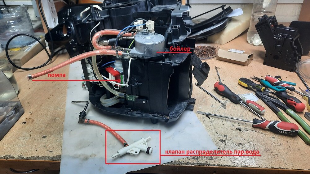 Кофемашина Saeco Xsmall HD8743 - разобранная