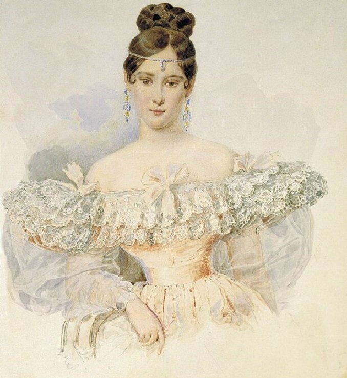 Портрет Н. Н. Пушкиной, 1831-1832 гг. Художник А. Брюллов