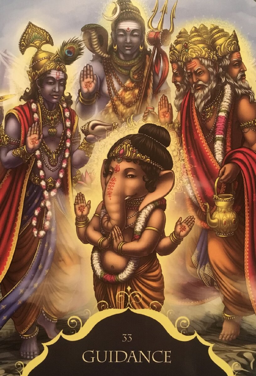 Колода: "Whispers of Lord Ganesha: Oracle Cards" by Angela Hartfield (Author), Ekaterina Golovanova (Illustrator)