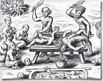 Карибы - это название, данное Колумбом. Каниба - это другое слово для обозначения карибы, которое означает “которые едят людей”.