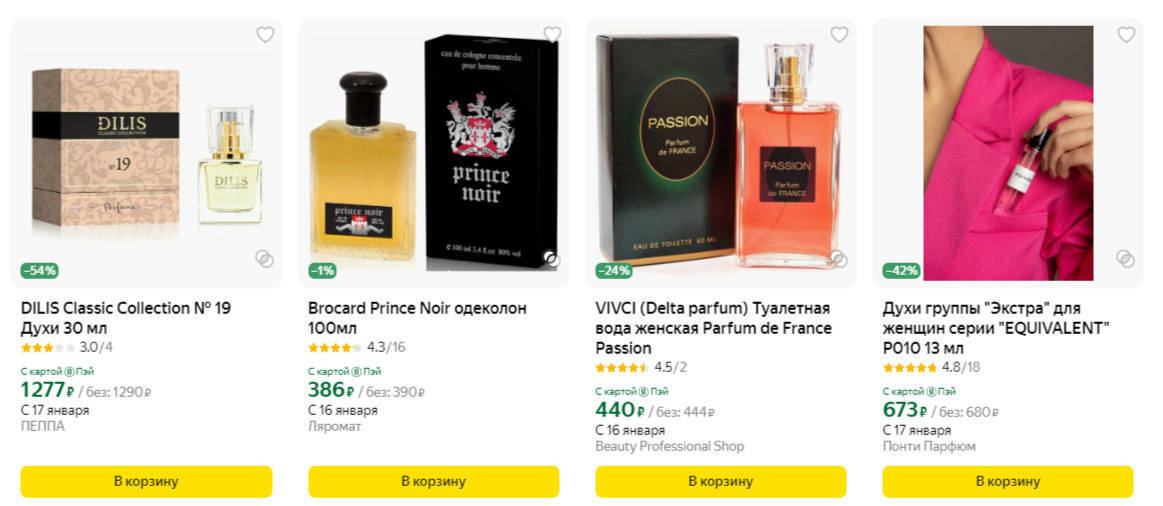 Промокоды Яндекс Маркет на парфюмерию