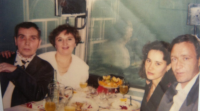 Цируль и Волк с женами в ресторане Сан-Франциско, США