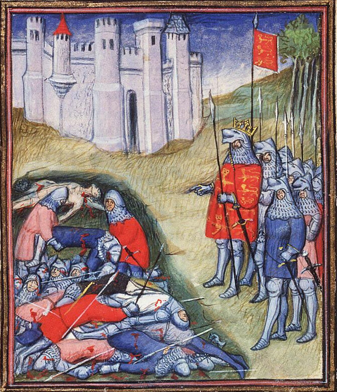 Картинка столетней войны. Битва при Креси 1346.