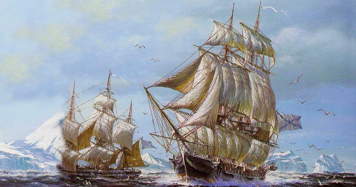 Корабль лазарева и беллинсгаузена. Открытие Антарктиды шлюп Восток. Беллинсгаузен шлюп Восток. Экспедиция 1819 года Беллинсгаузена. Шлюпы Восток и Мирный.