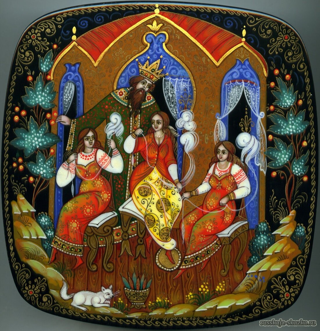 Иллюстрация к произведению А.С. Пушкина "Сказка о царе Салтане" (автора не нашла). Из открытых источников