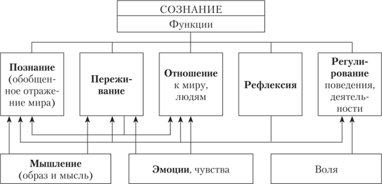 Функции сознания примеры