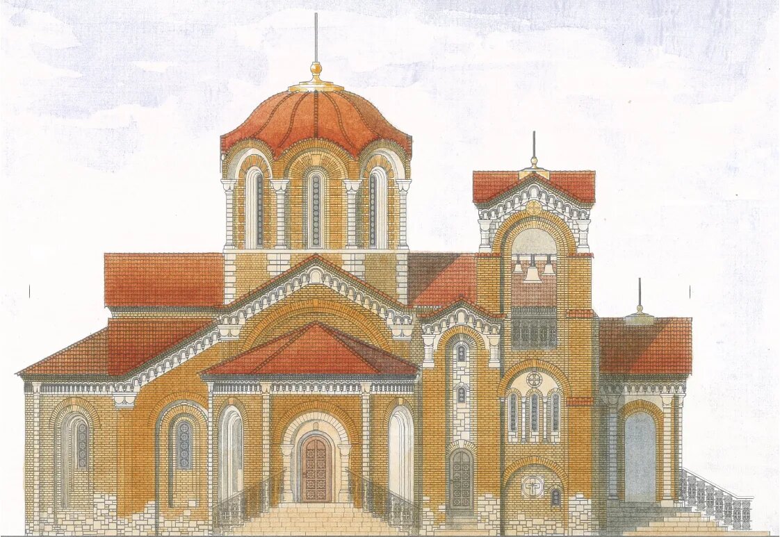 Эскиз храма равноапостольного князя Владимира в д. Нагорное