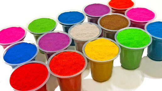 Учим цвета с разноцветным песком Kinetic Sand | Учим названия фруктов | Играем кинетическим песком