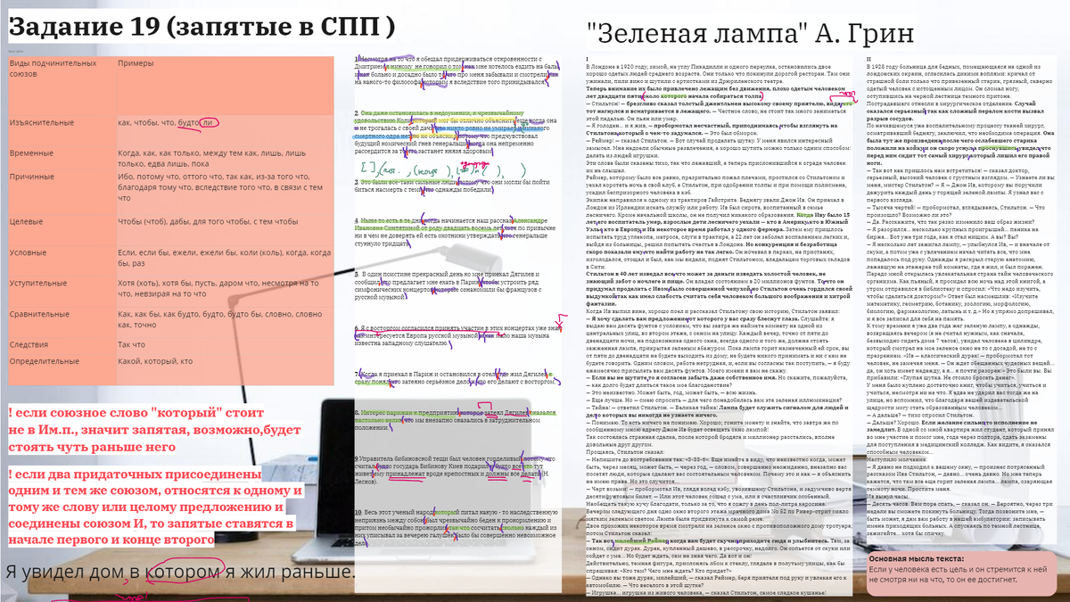 Знаки препинания вместо слов