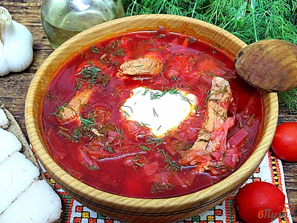Борщ мясом свинины фото