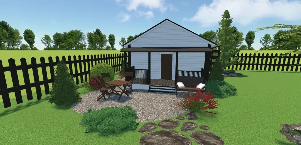 Проект сделан в программе Ландшафтный Дизайн 3D