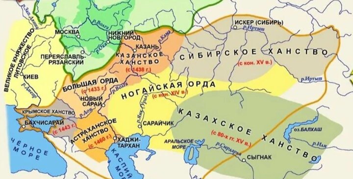 Государства образовавшиеся после распада Золотой Орды.