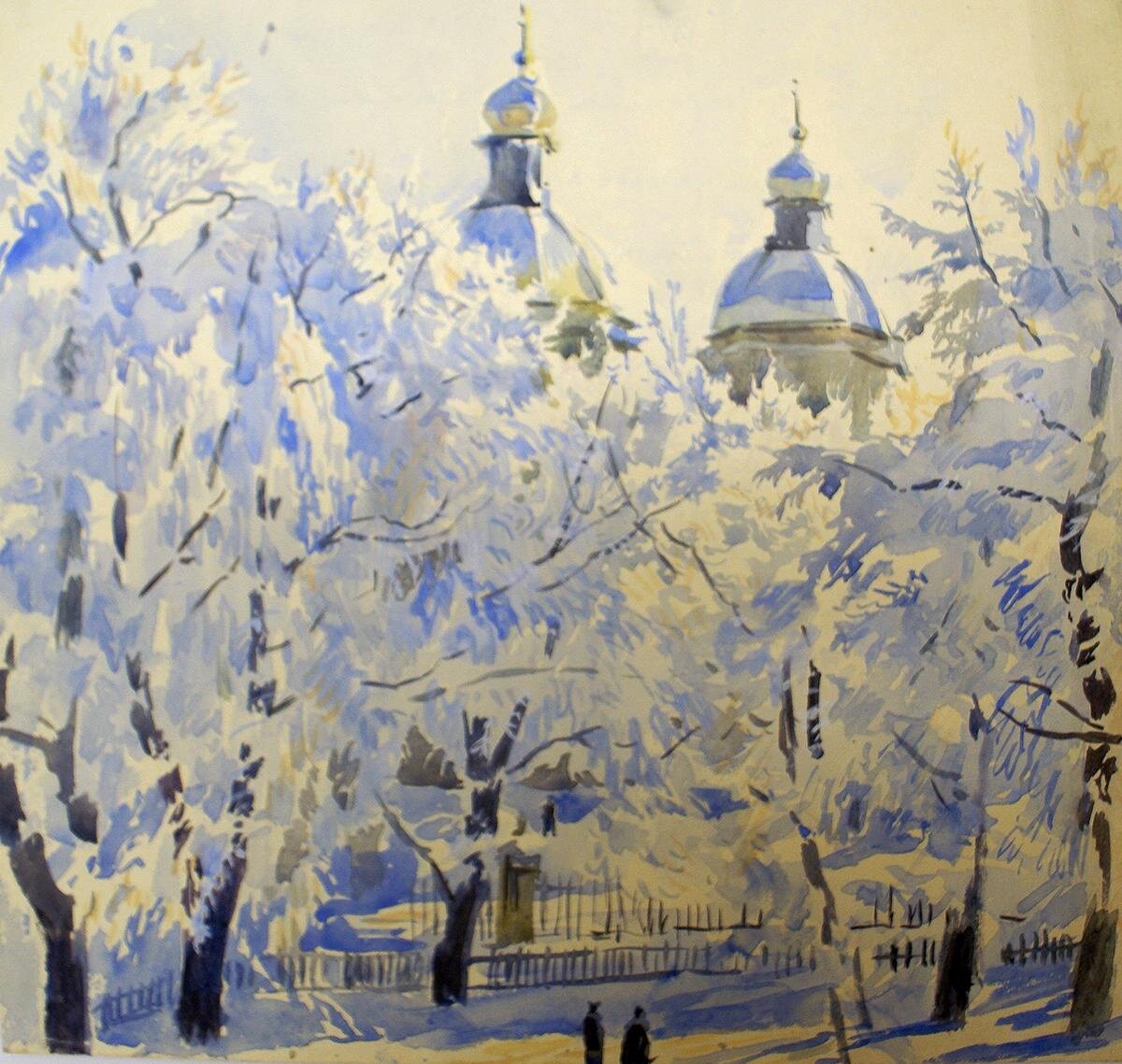 А. Бенуа. Никольский собор зимой.