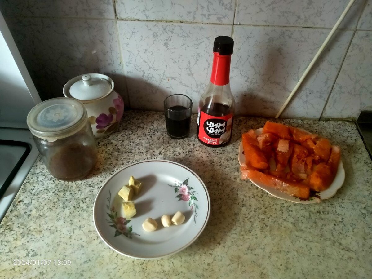 Продукты, необходимые для приготовления форели