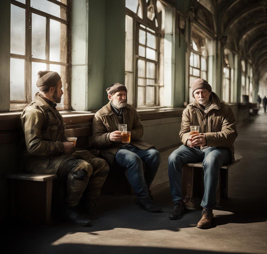 На вокзалах лучше не употреблять спиртное с незнакомцами.  Фото: Изображение сгенерировано нейросетью Kandinsky 3.0