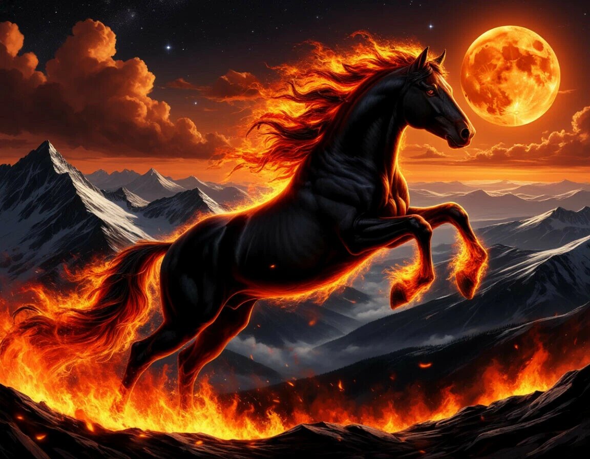 Мустанг. (Сгенерировано в Шедевруме)