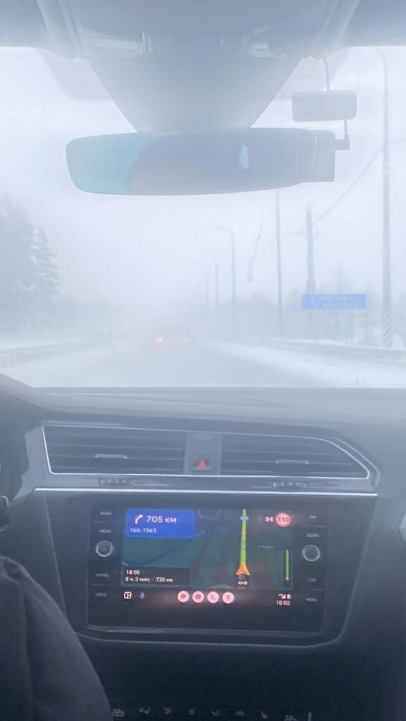 Метель и снегопад на М12