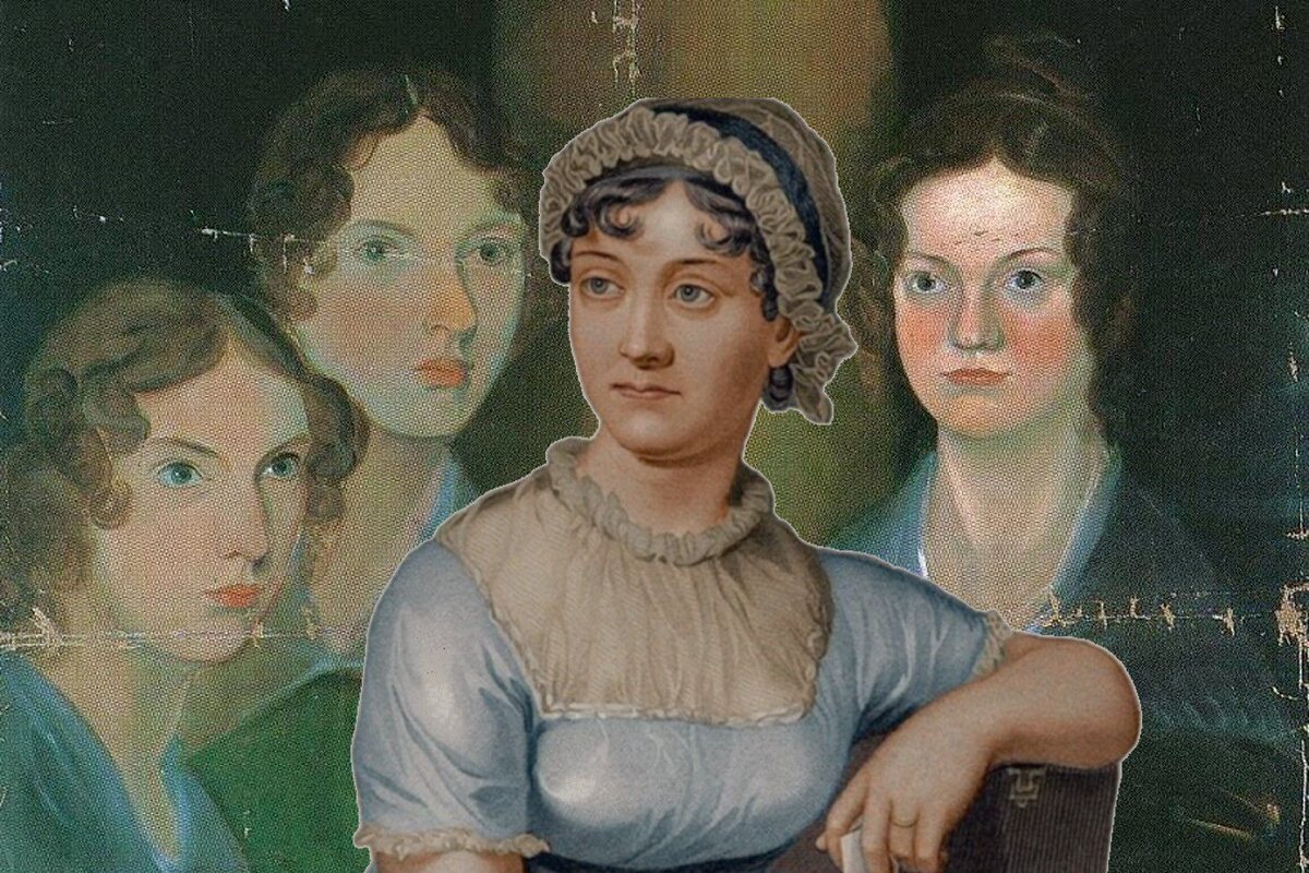 Три сестры Бронте и Джейн Остин (в центре). Коллаж неизвестного фаната.