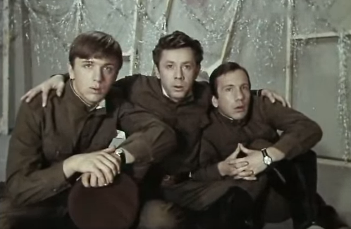 Евгений Стеблов, Олег Анофриев и Савелий Краморов в новогоднем фильме "Похищение", который снял режиссёр Юрий Сааков
