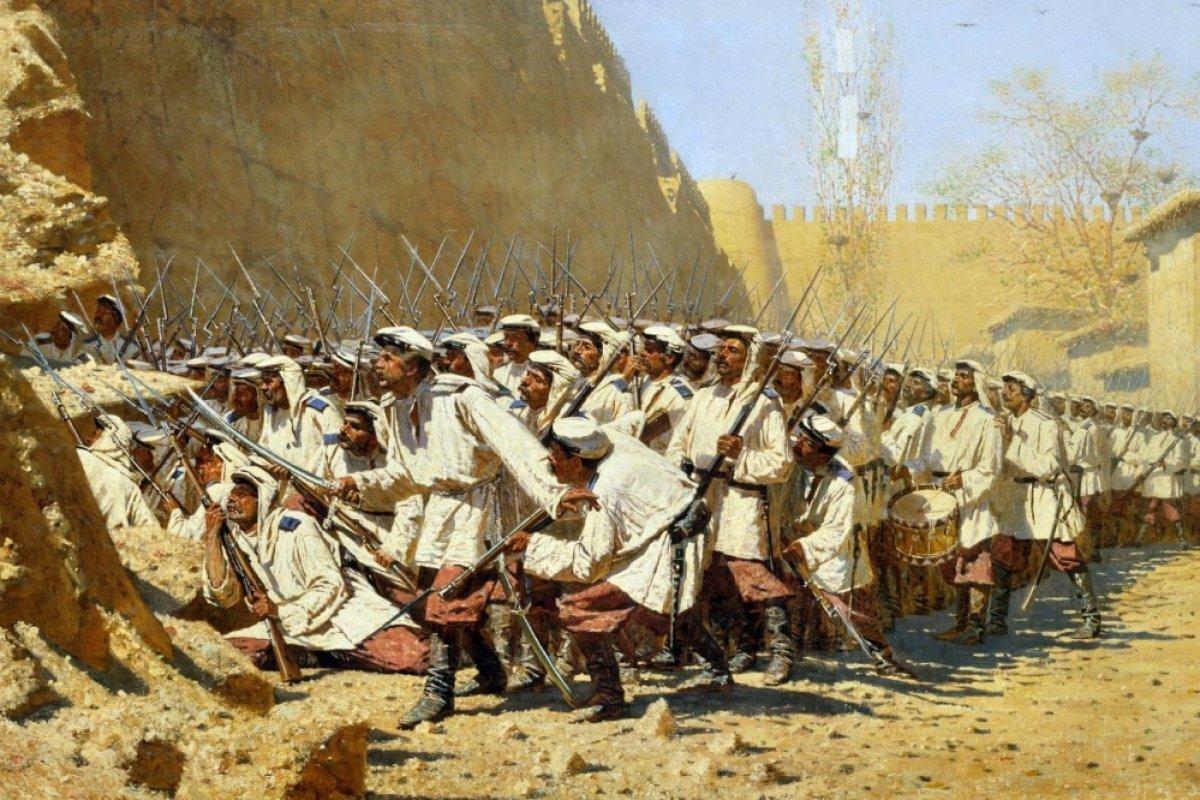    У крепостной стены. «Пусть войдут». Василий Верещагин, 1871 г.