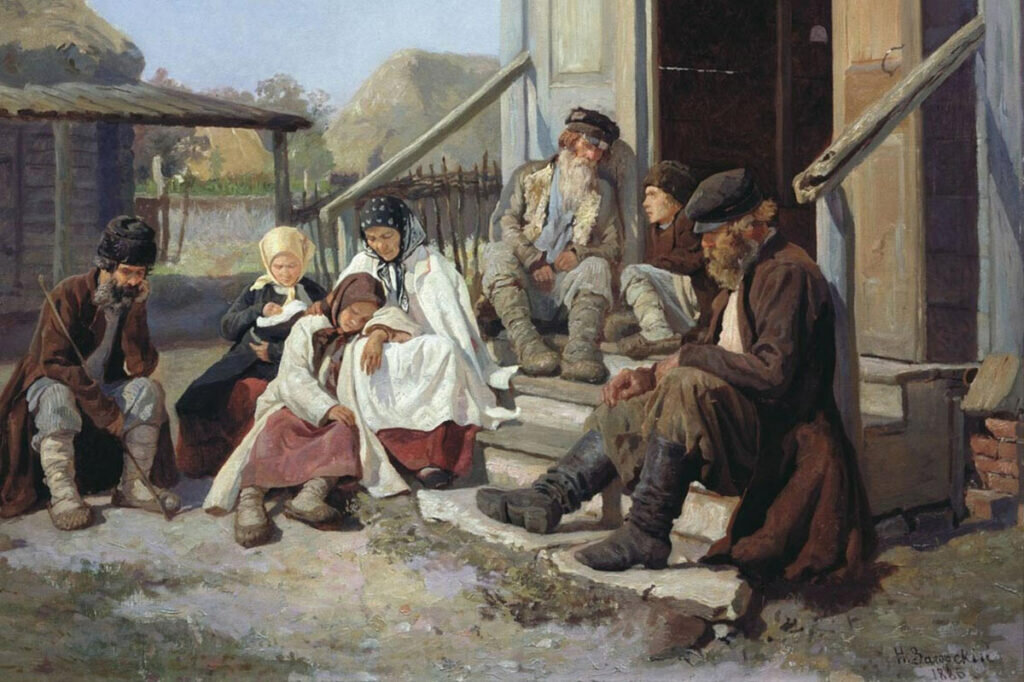 «У земской больницы». Н.П. Загорский, 1886 г., Государственная Третьяковская галерея