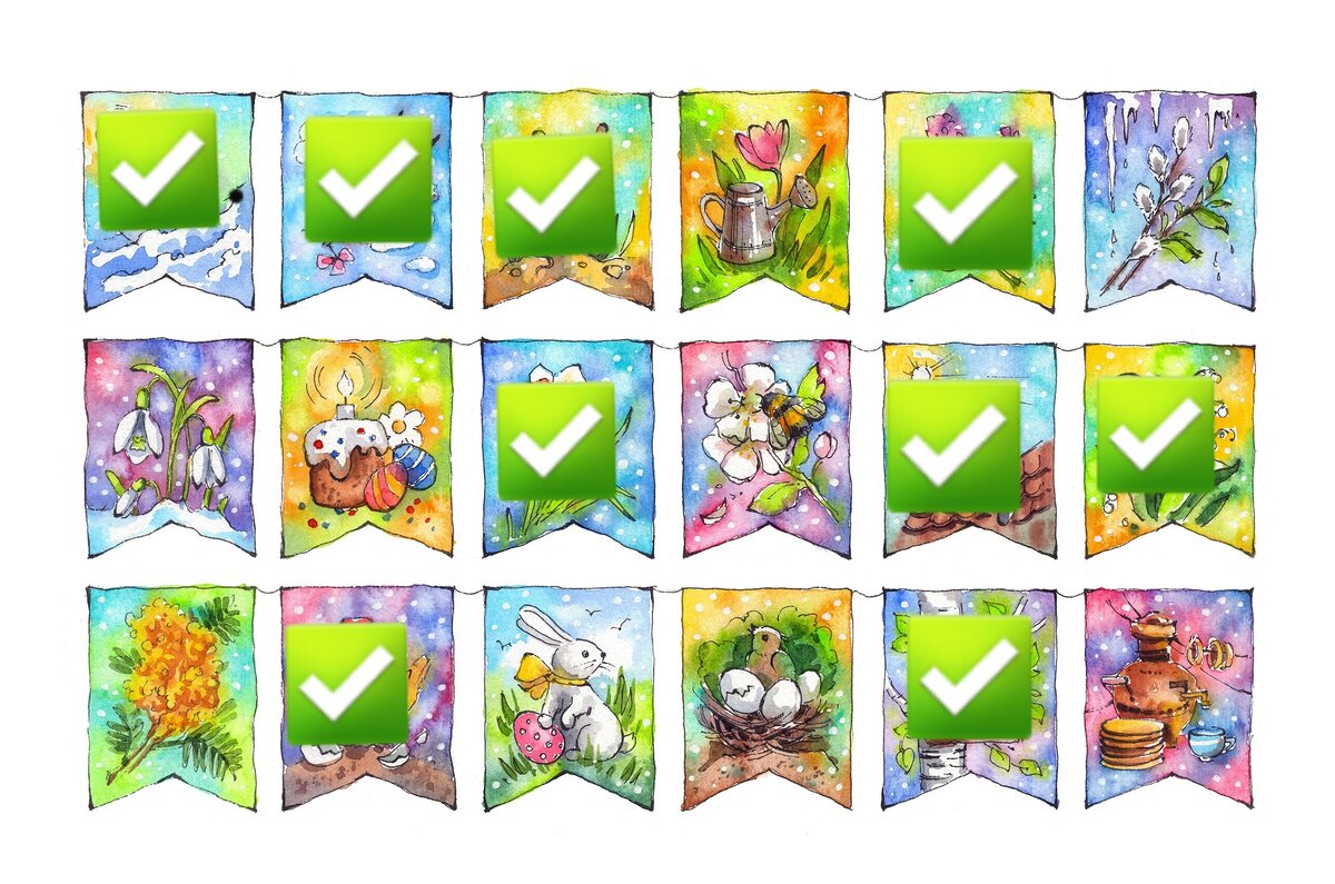 Таким образом из весеннего набора у меня вышито уже 9 флажков из 18