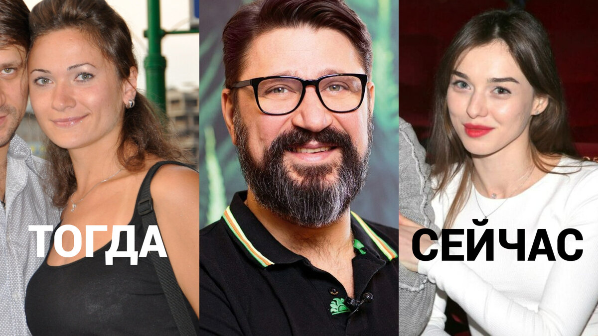 Как и на других фото ниже, слева от актёра будет показа прошлая жена, справа - нынешняя.