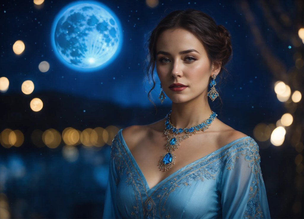 Луна. Понедельник - день под знаком Луны. Картинка сгенерирована нейросетью