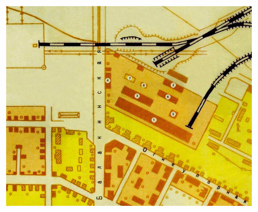 Фрагмент топографического плана Нижнего Тагила. 1962. Масштаб 1:10 000.