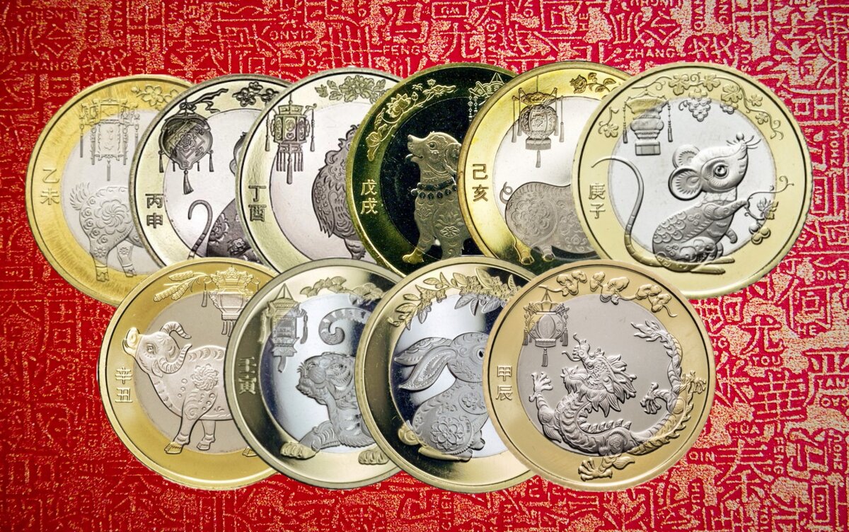 10 юаней Китай серия «Китайский гороскоп»