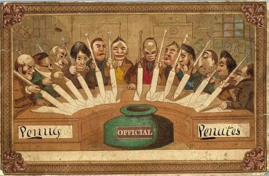 Penny Penates. Первая открытка. 1840 г. Англия