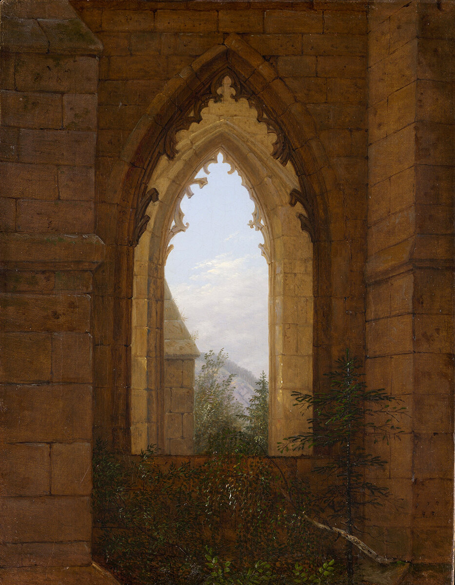 Карл Густав Карус «Готические окна в руинах монастыря Ойбльн», 1828 г.