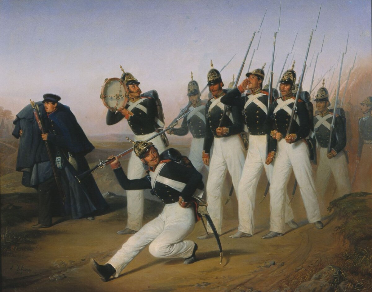 Адольф Гебенс «Песенники Семёновского полка» 1848 год