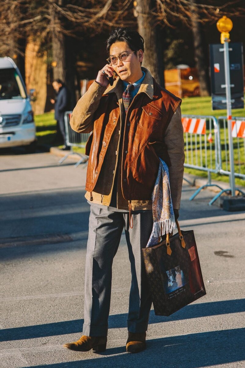 Модный сезон осень 2024 открылся Неделей моды Pitti Uomo, и показ американского дизайнера Тодда Снайдера стал первым после возвращения к нормальной жизни.-18