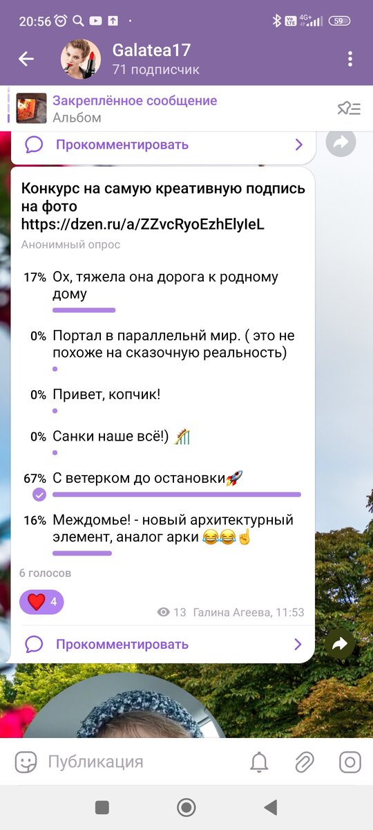 Скрин из моего канала телеграм - опрос голосование. 
