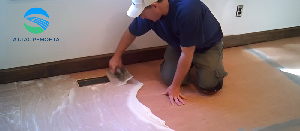 Укладка линолеума на бетон. Технология укладки линолеума. Раскатка линолеума. Устройство линолеума клею. Клеевая плитка пвх для пола.
