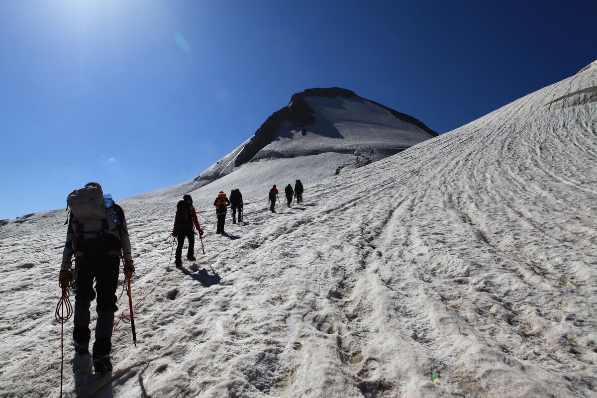 Прохождение ледового плато в связке.