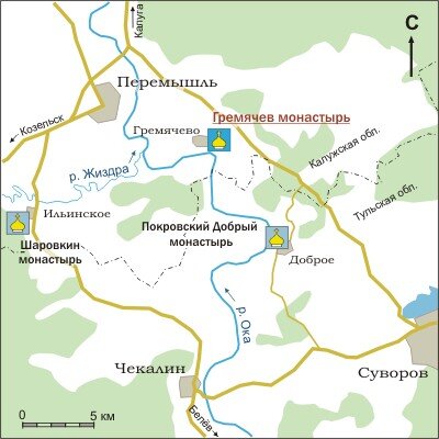  Карта окрестностей Гремячева монастыря