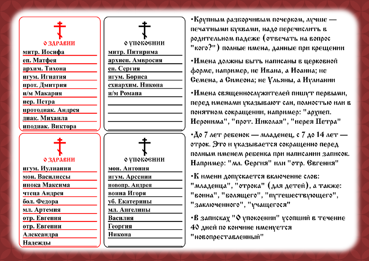 Каким святым заказывать молебен. Как писать Записки о здравии и о упокоении. Как правильно написать записку о здравии и о упокоении. Записки о здравии и о упокоении образец заполнения. Как написать Записки в Церковь о здравии и о упокоении.